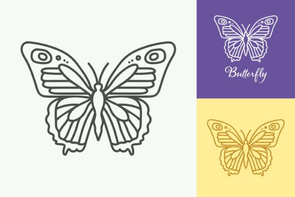 Download Outline Style Butterfly Design - Butterfly design Collection
