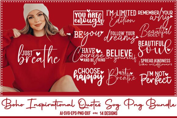 Download Boho Inspirational Quotes SVG Bundle PNG - Quotes Collection