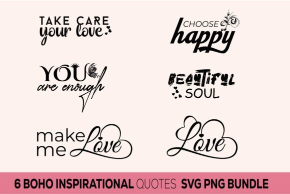 Download Boho Inspirational Quotes SVG PNG Bundle - Quotes Collection