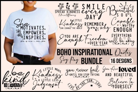 Download Boho Inspirational Quotes SVG PNG Bundle - Quotes Collection